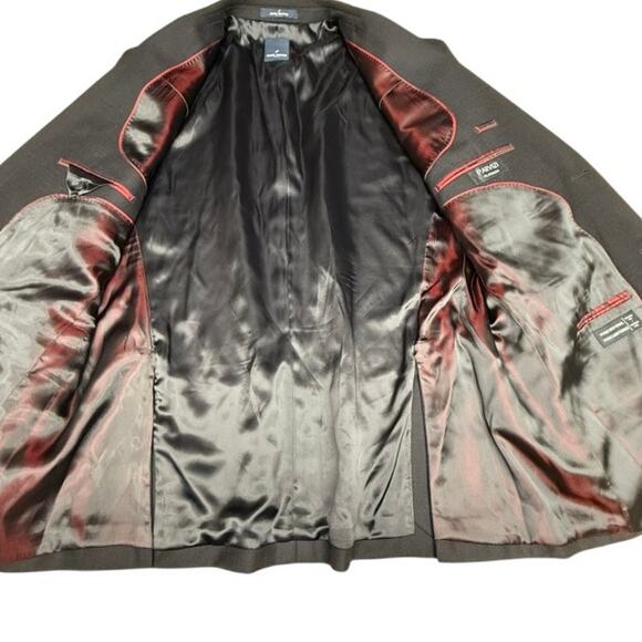 "Daniel Hechter" Paris Blazer SZ 48R Platinum Blk Parvizi Double Vented Wedding - Picture 4 of 9